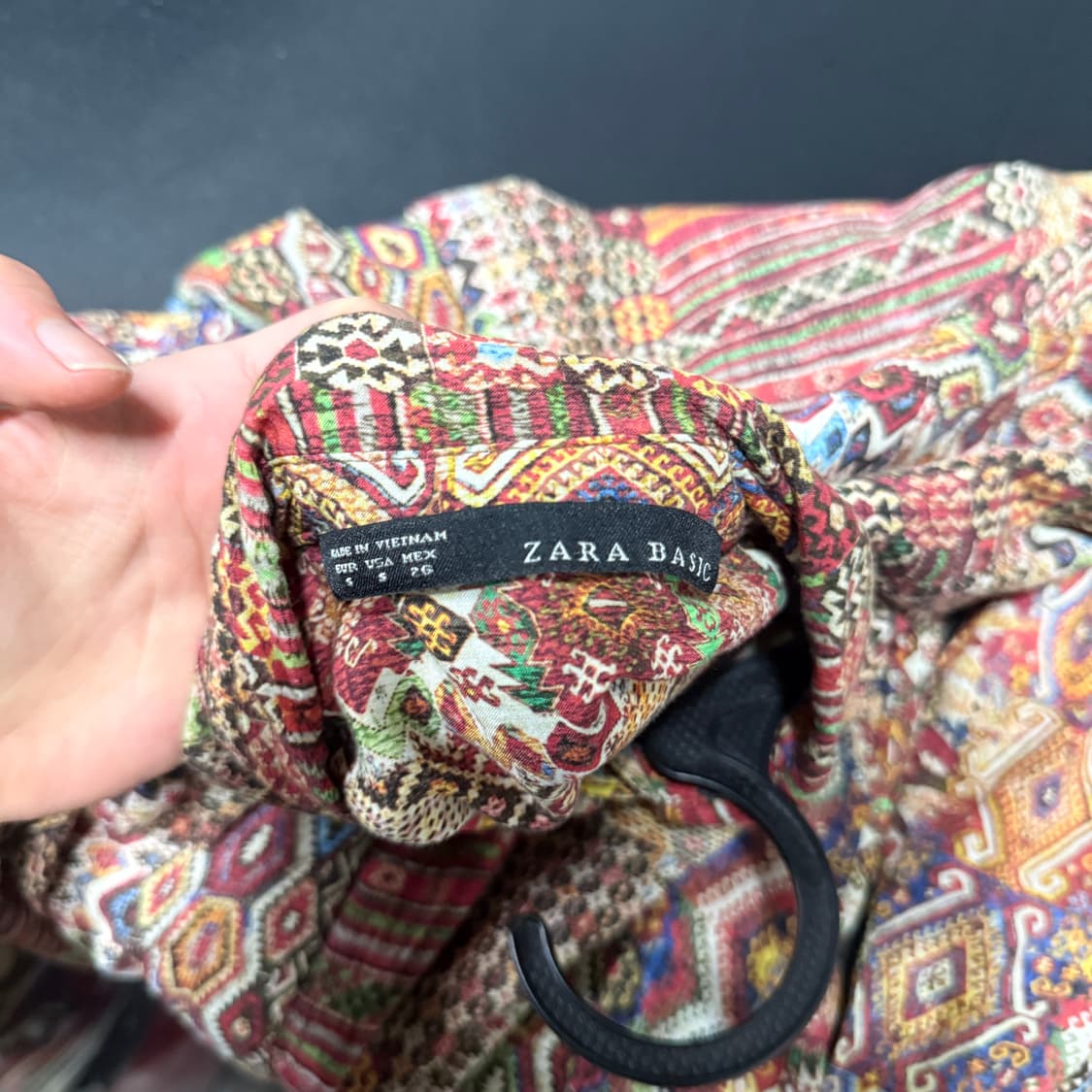 자라 베이직 에스닉 히피 패턴 더블포켓 긴팔 셔츠 상품이미지5