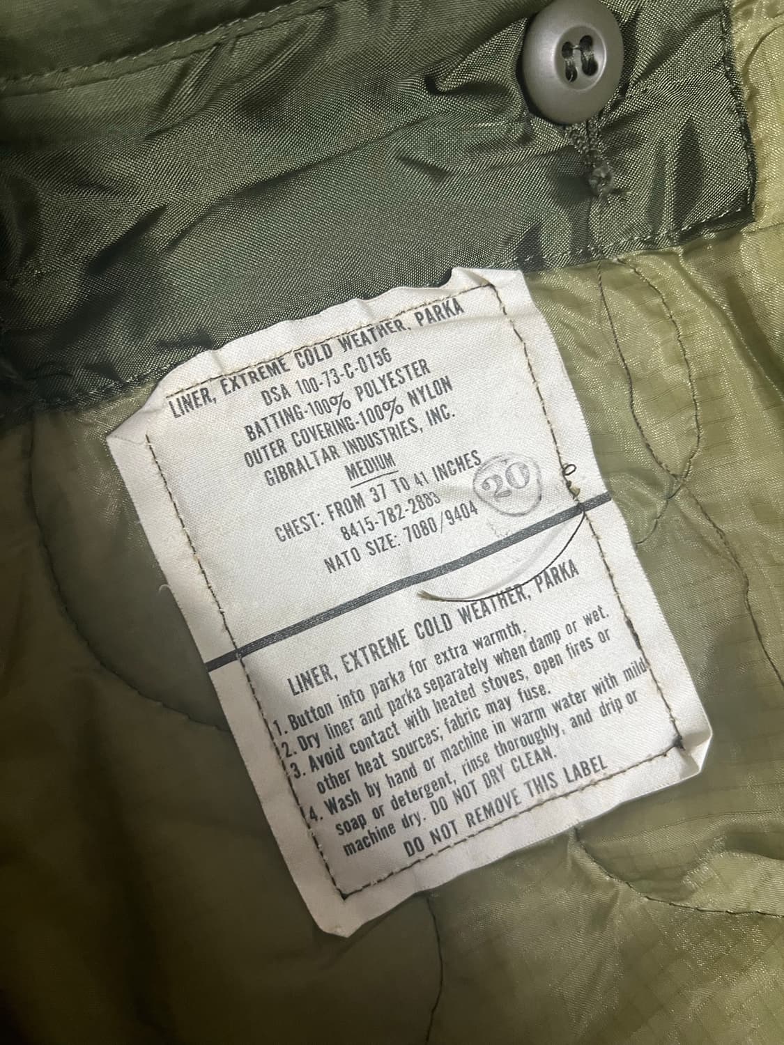 M-65 피쉬테일파카 데드스탁급 M size 내피포함 상품이미지5