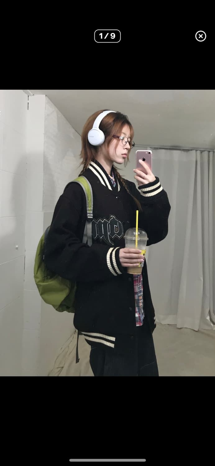 빈티지 딥브라운 바시티 자켓 상품이미지5