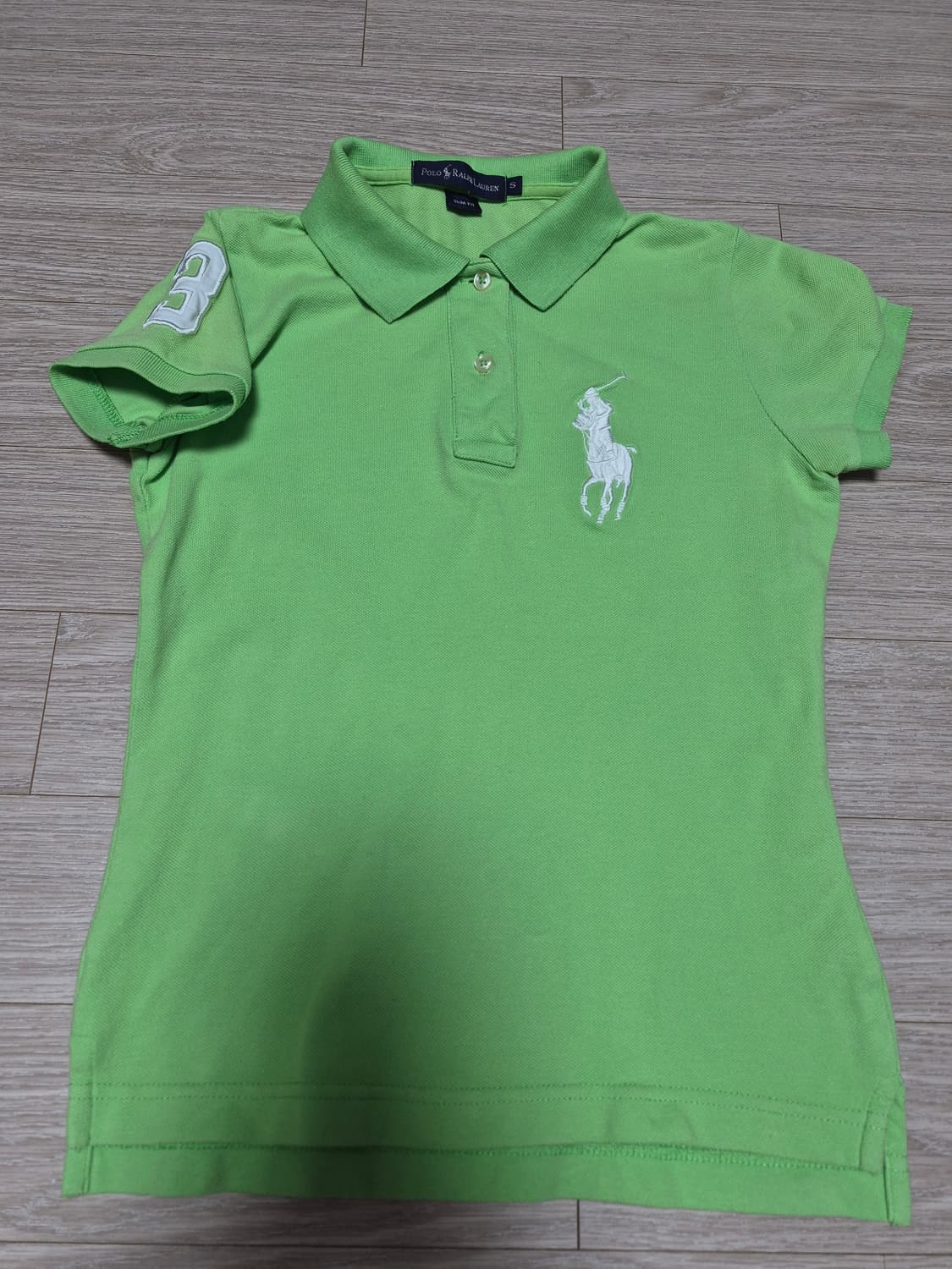 폴로 빅포니 라임색 반팔 카라티 여성S 상품이미지1