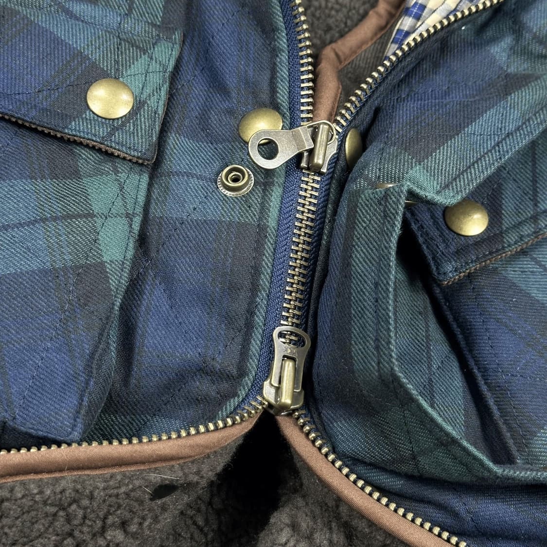 VTG 빈티지 클래식 타탄체크 퀼팅 자켓 (M) 상품이미지5