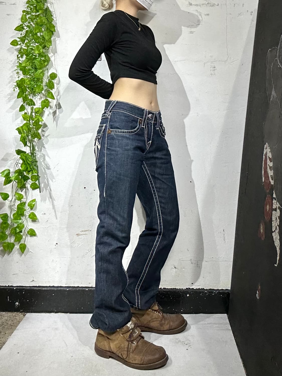 트루 릴리전 Rainbow Ricky 스티치 자수 데님 팬츠 청바지  상품이미지2