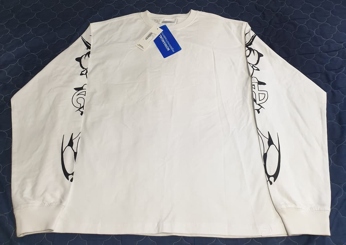 (새상품) 노매뉴얼 B.T.G 프린팅 롱슬리브 화이트 (L) 상품이미지3