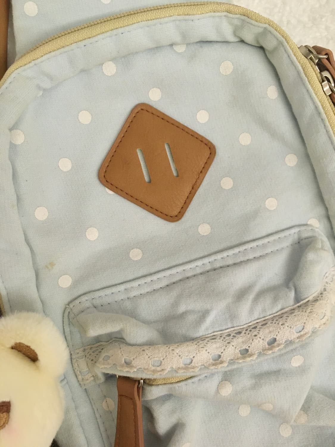 헤이세이 페일블루 도트 슬링백 백팩 물방울무늬 갸루 조지후쿠 핀터레스트 상품이미지4