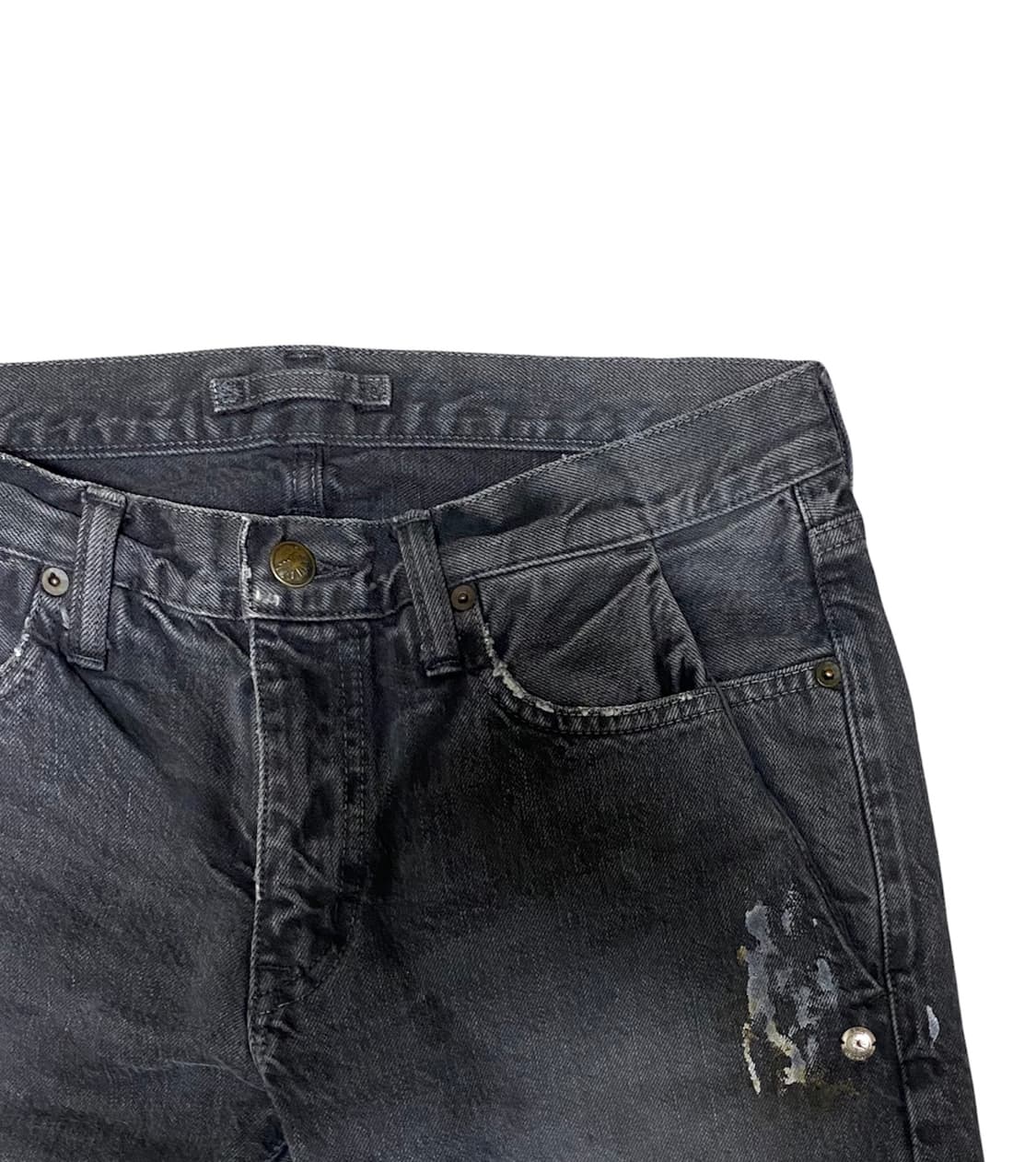 미하라야스히로 페인팅 블랙 데님 팬츠 상품이미지3