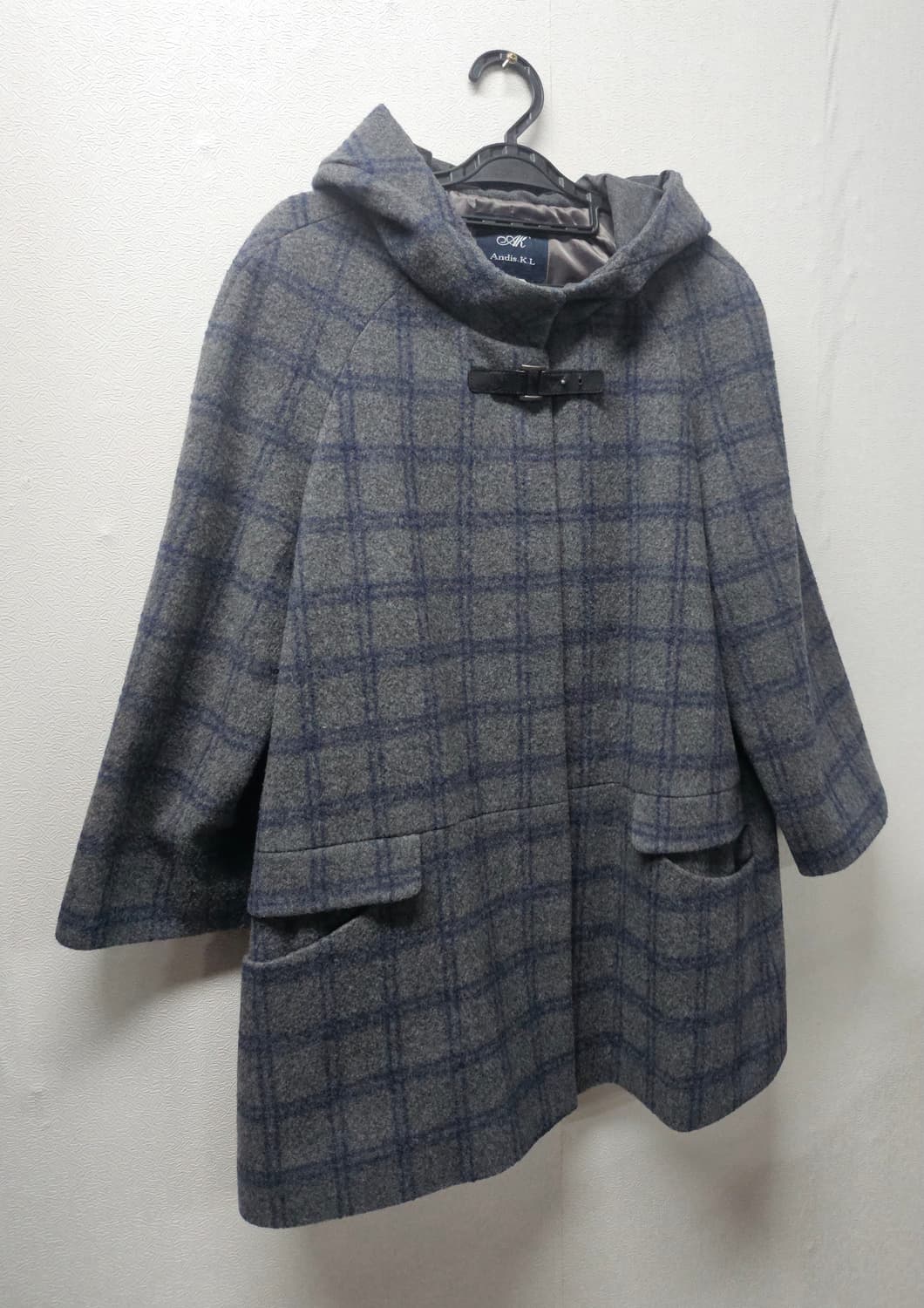 앤디스클라인  체크 울 알파카 코트  M 상품이미지2