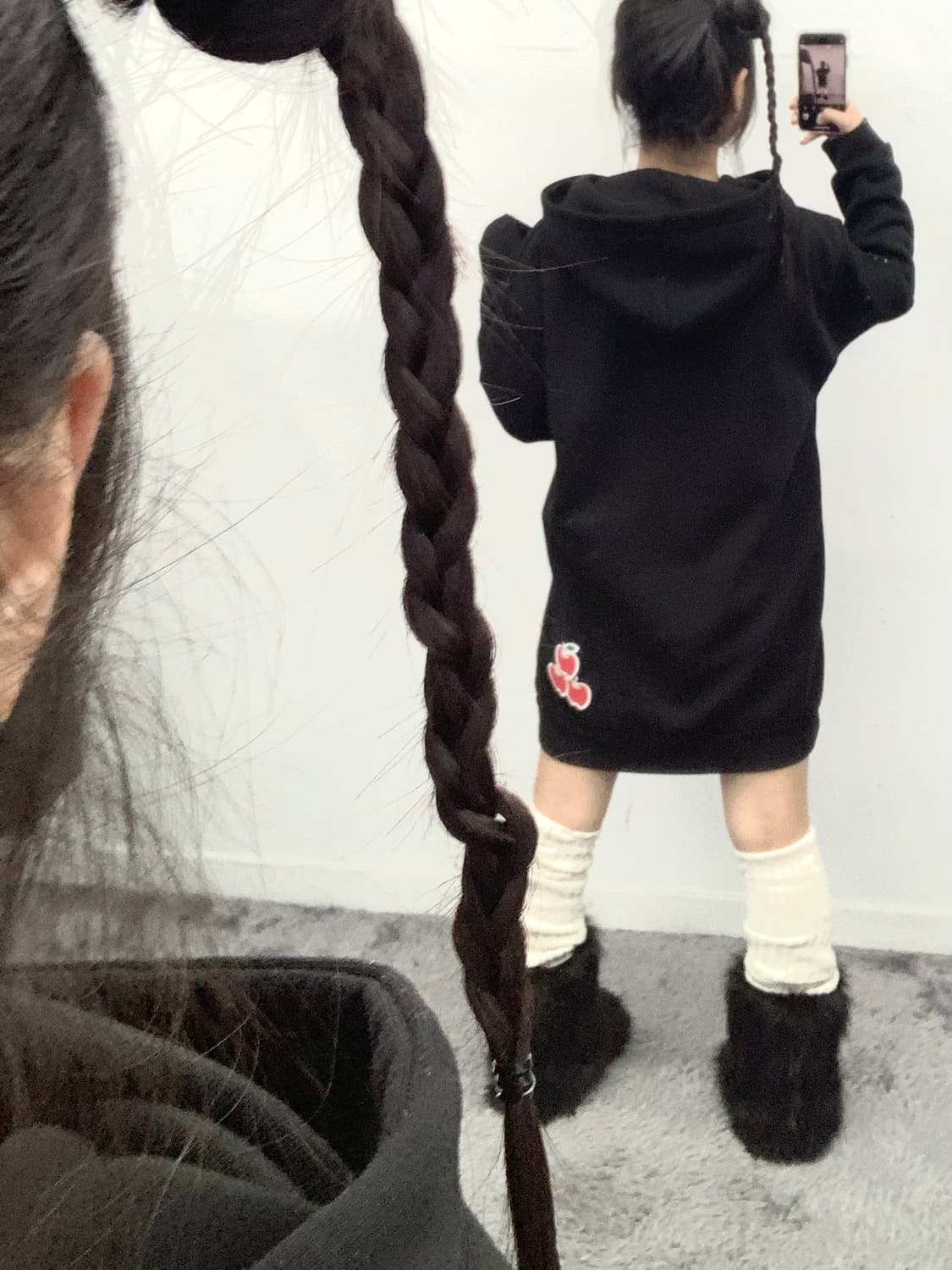 산리오 헬로키티 프린팅 롱후드 (갸루깔) 상품이미지2