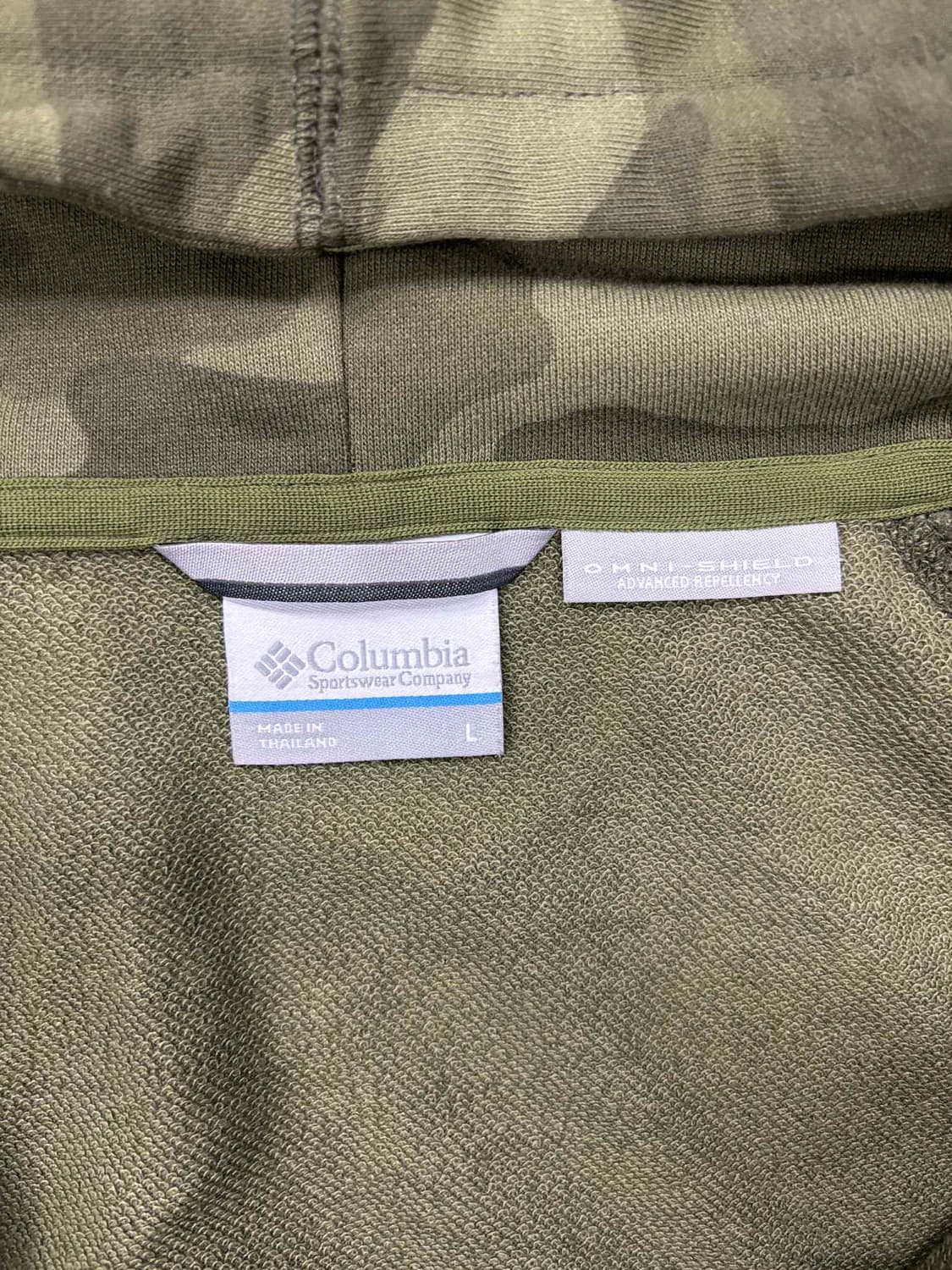 컬럼비아 y2k 카모플라쥬 스웨트셔츠 후드집업 희귀져지(L) 상품이미지4