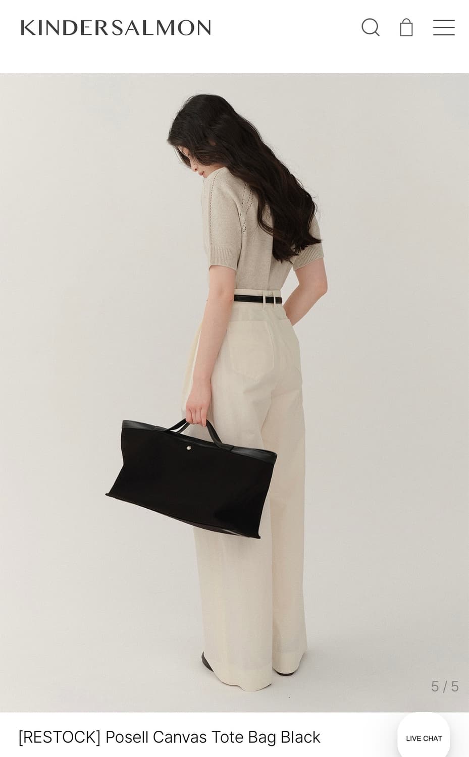 킨더살몬 포셀 캔버스 토트백 상품이미지2