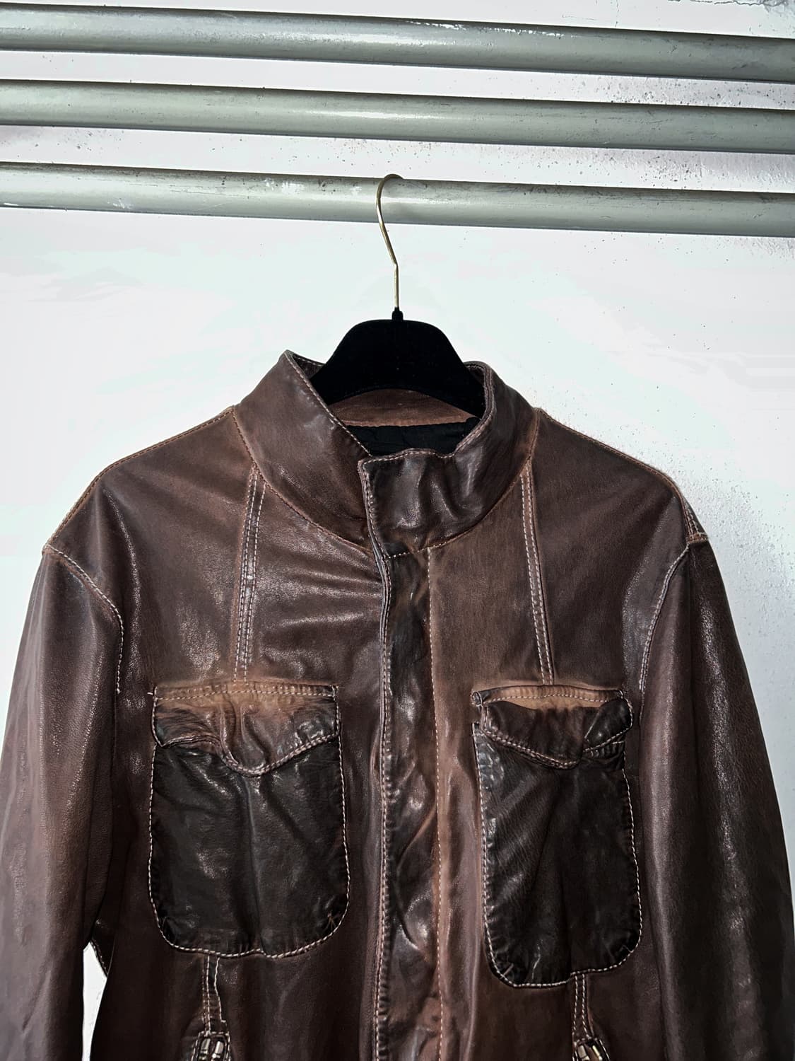 LAT 40.8  High Neck Leather Jacket 상품이미지4