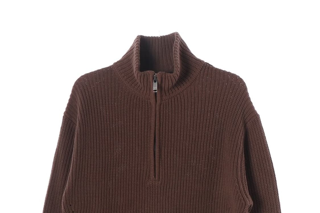 일꼬르소 브라운 텍스처 하프집업 니트 XL 상품이미지3