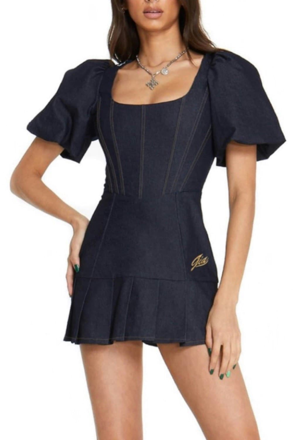 I Am Gia 첼시 데님 플리츠 코르셋 원피스 상품이미지5