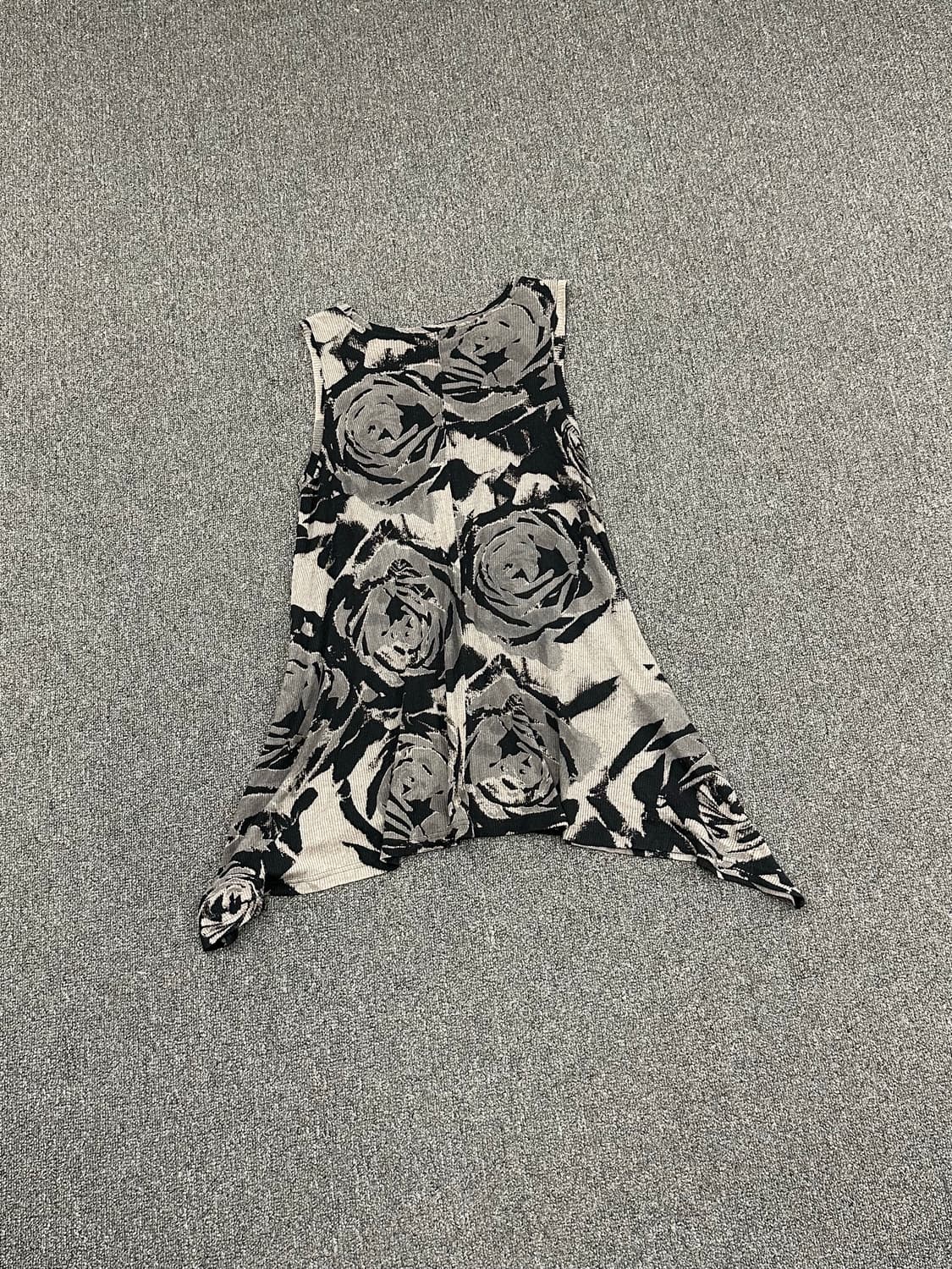 2)Japanese vintage 여성 플라워 패턴 그런지 나시 상품이미지5