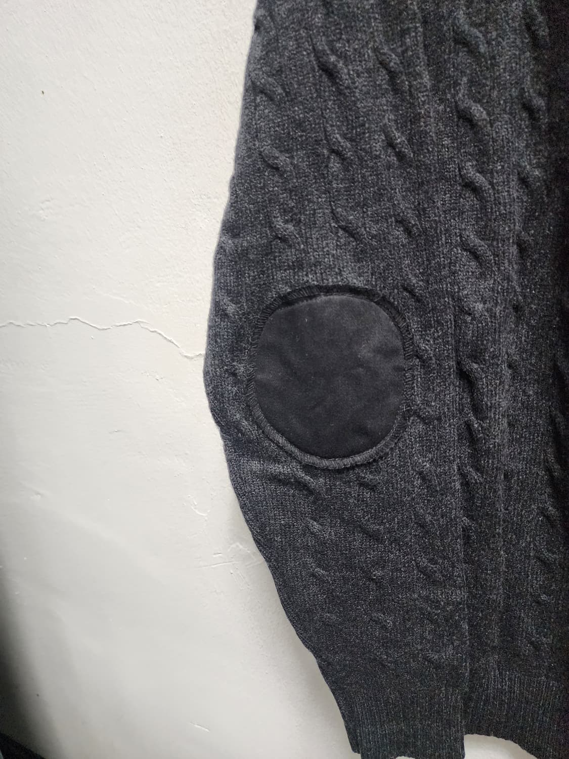 빈폴 엘보패치 꽈배기 울 가디건 상품이미지3