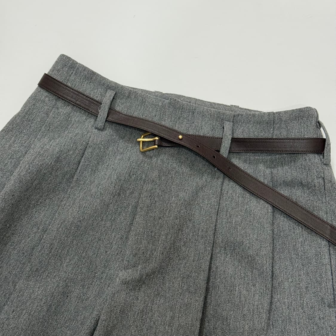 렉토 퀸시 울 벨트 팬츠 멜란지 그레이 S사이즈 상품이미지3