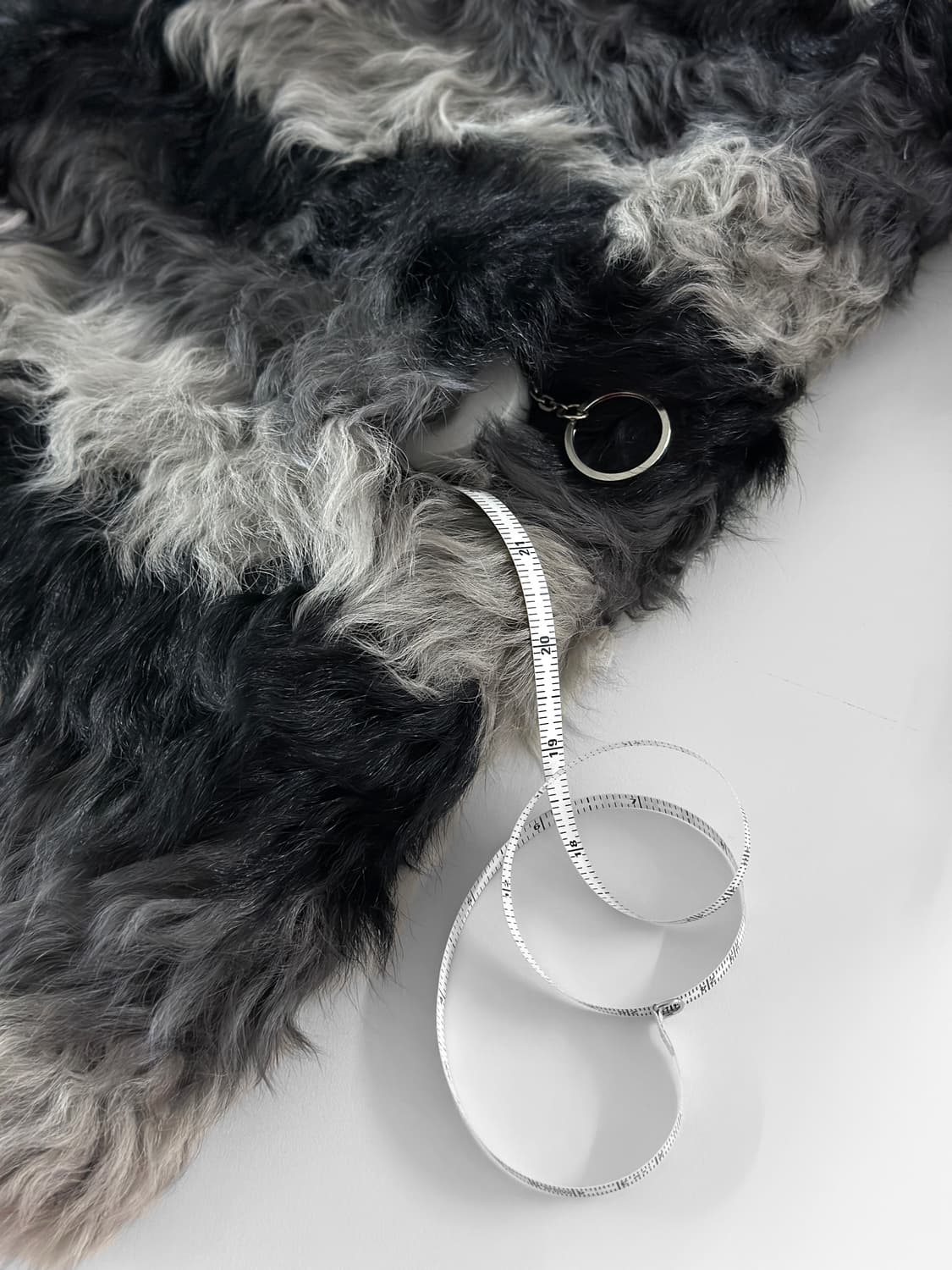 00s DKNY 스트라이프 쉐기 리얼 퍼 코트 상품이미지8