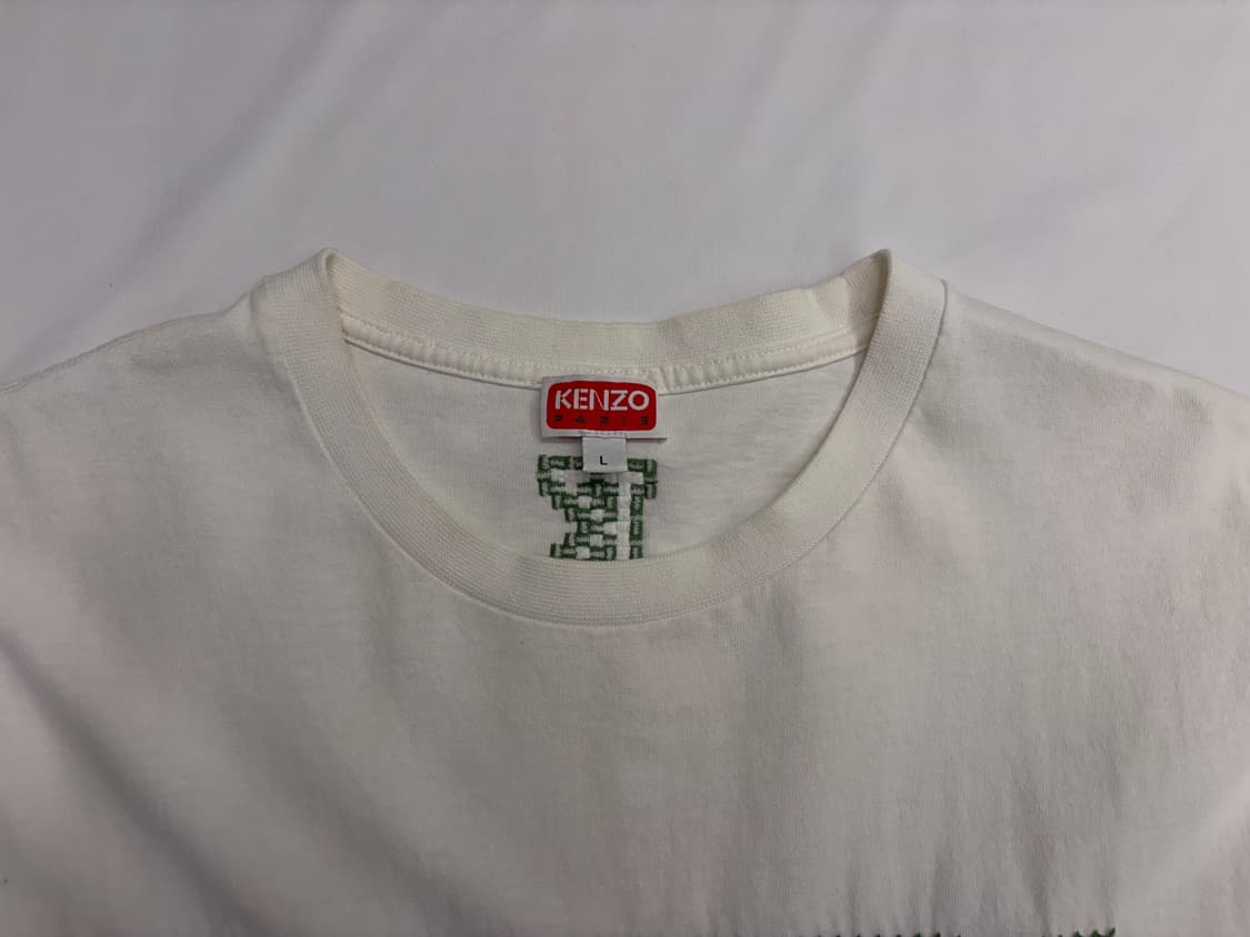 [L] KENZO 겐조 화이트 타이거 자수 티셔츠 상품이미지2
