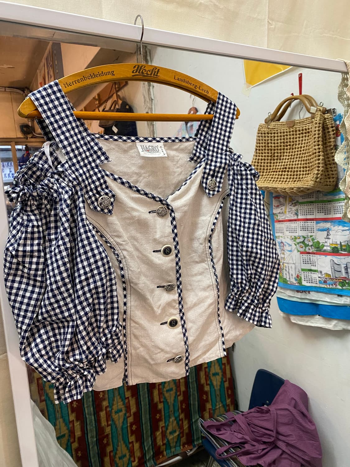 티롤 유럽빈티지 체크린넨 상품이미지2