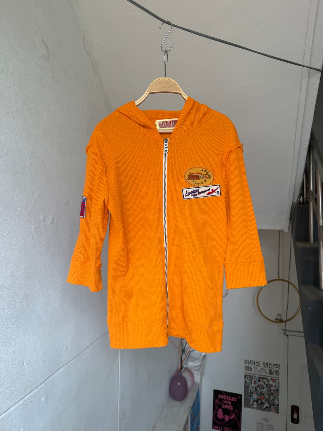 와플 7부 오렌지 2way 후드집업 상품이미지1