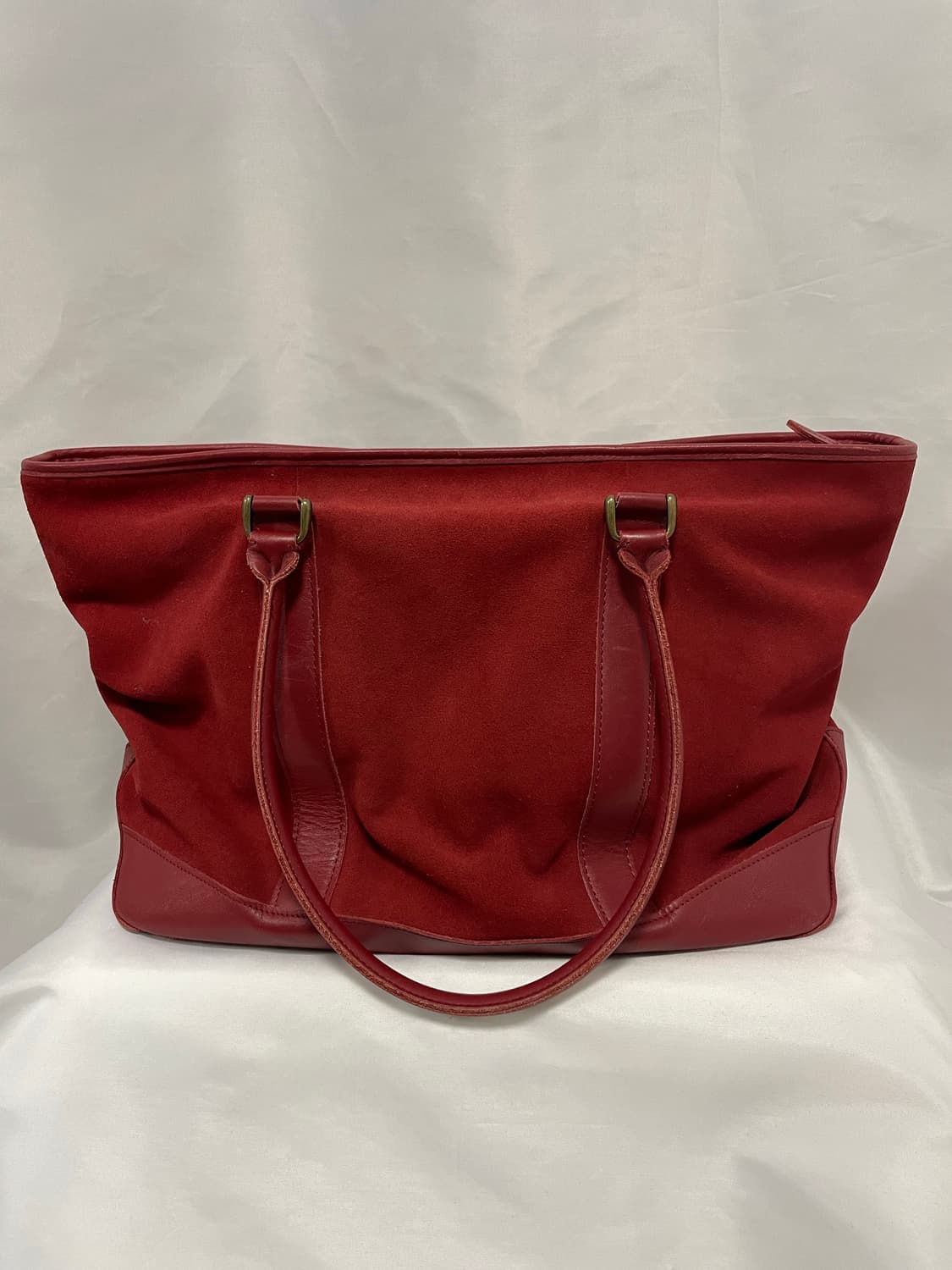 [OS] 엘엘빈 스웨이드 레더 라지 토트백 레드 상품이미지1