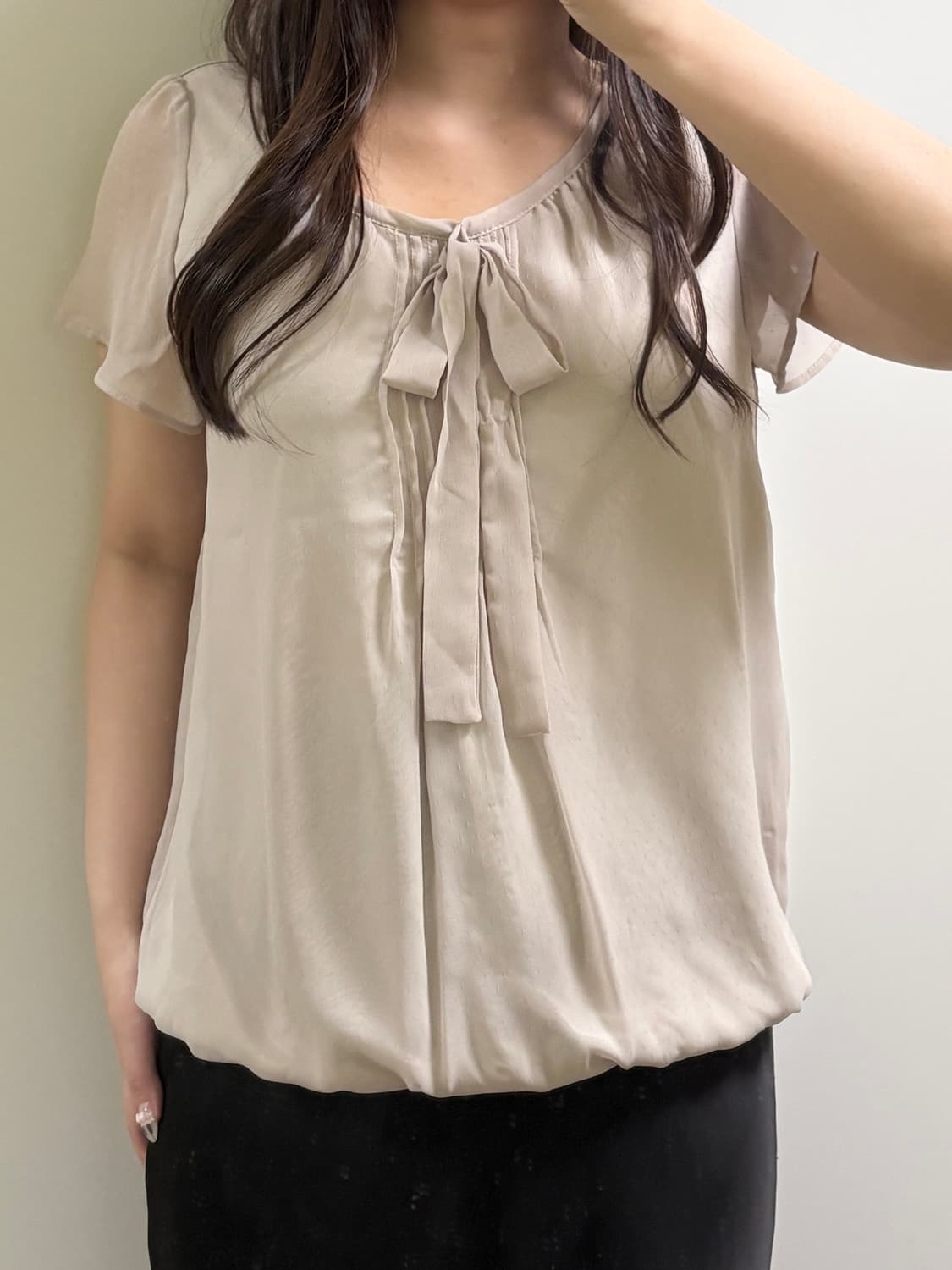 L&B 일본 모카베이지 로맨틱 블라우스 상품이미지3