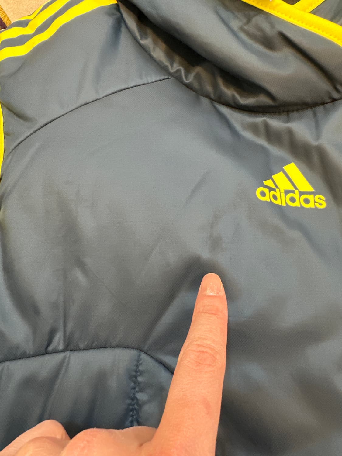 M) 아디다스 재팬 네이비 후드 패딩 조끼 운동복 상품이미지10