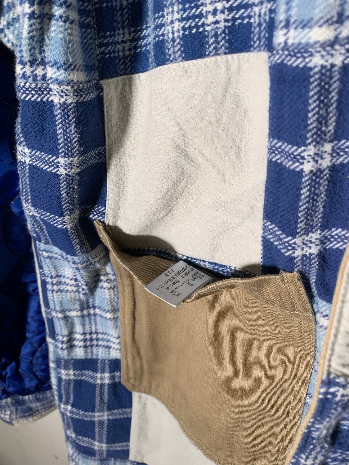 할리우드랜치마켓 베이지 패치워크 체크 자켓 상품이미지5