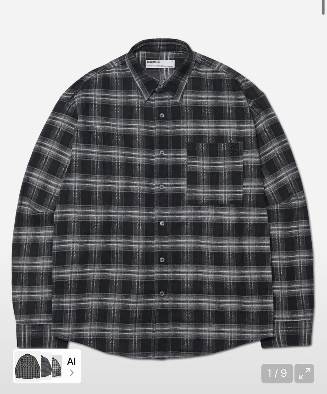 노매뉴얼 FLANNEL CHECK SHIRT - BLACK 상품이미지1