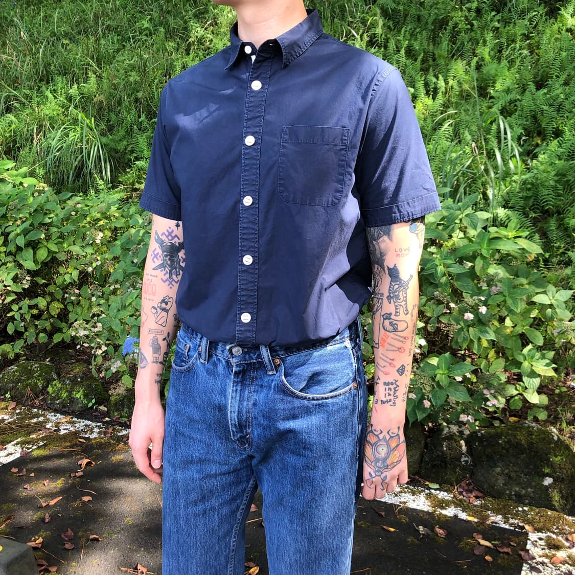 BEAMS half shirts NAVY 상품이미지2