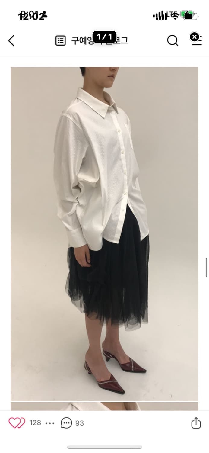 애옹쓰 스트라이프 헤비 빅 셔츠 상품이미지2