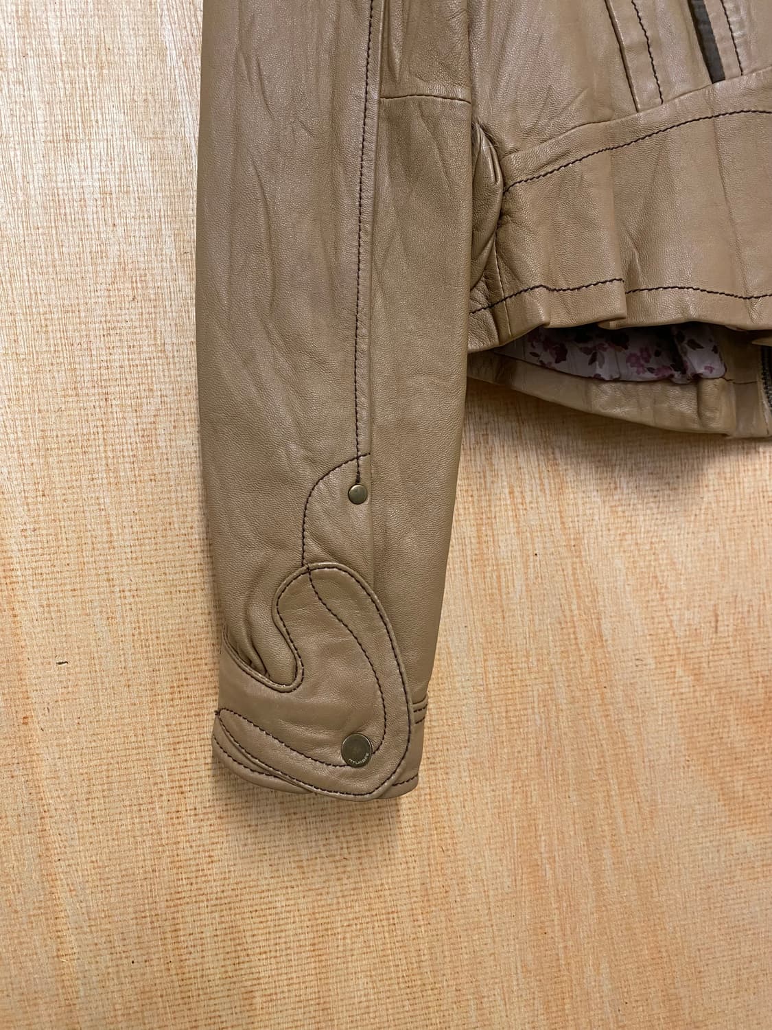 VTG leather grizzly fur Jacket 양가죽 폭스퍼 상품이미지8