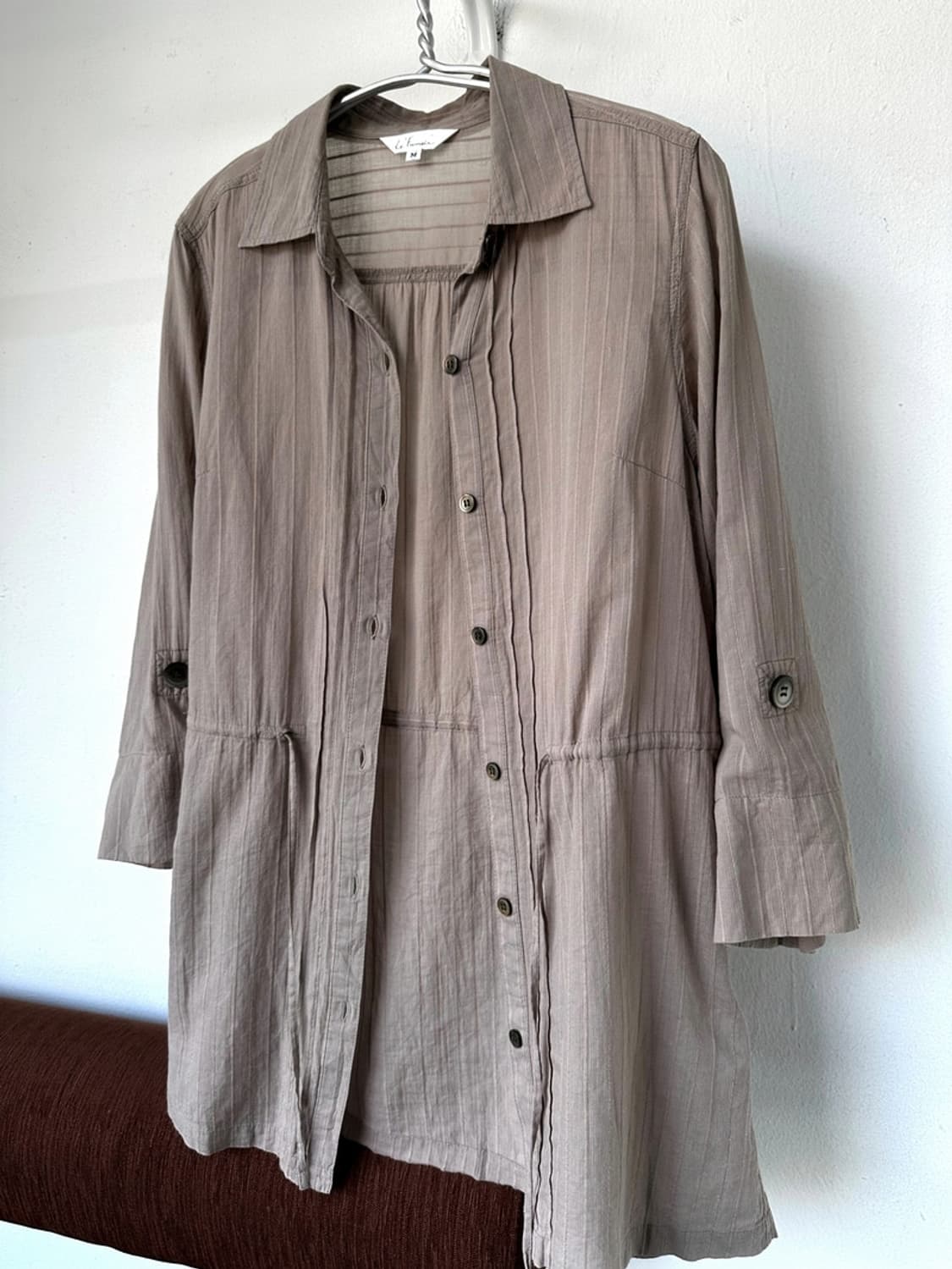 Light cotton stitch design loose shirt t 상품이미지2