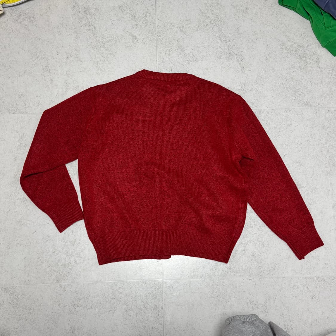 Basemoment / 라운드넥 버튼 가디건 레드 상품이미지2