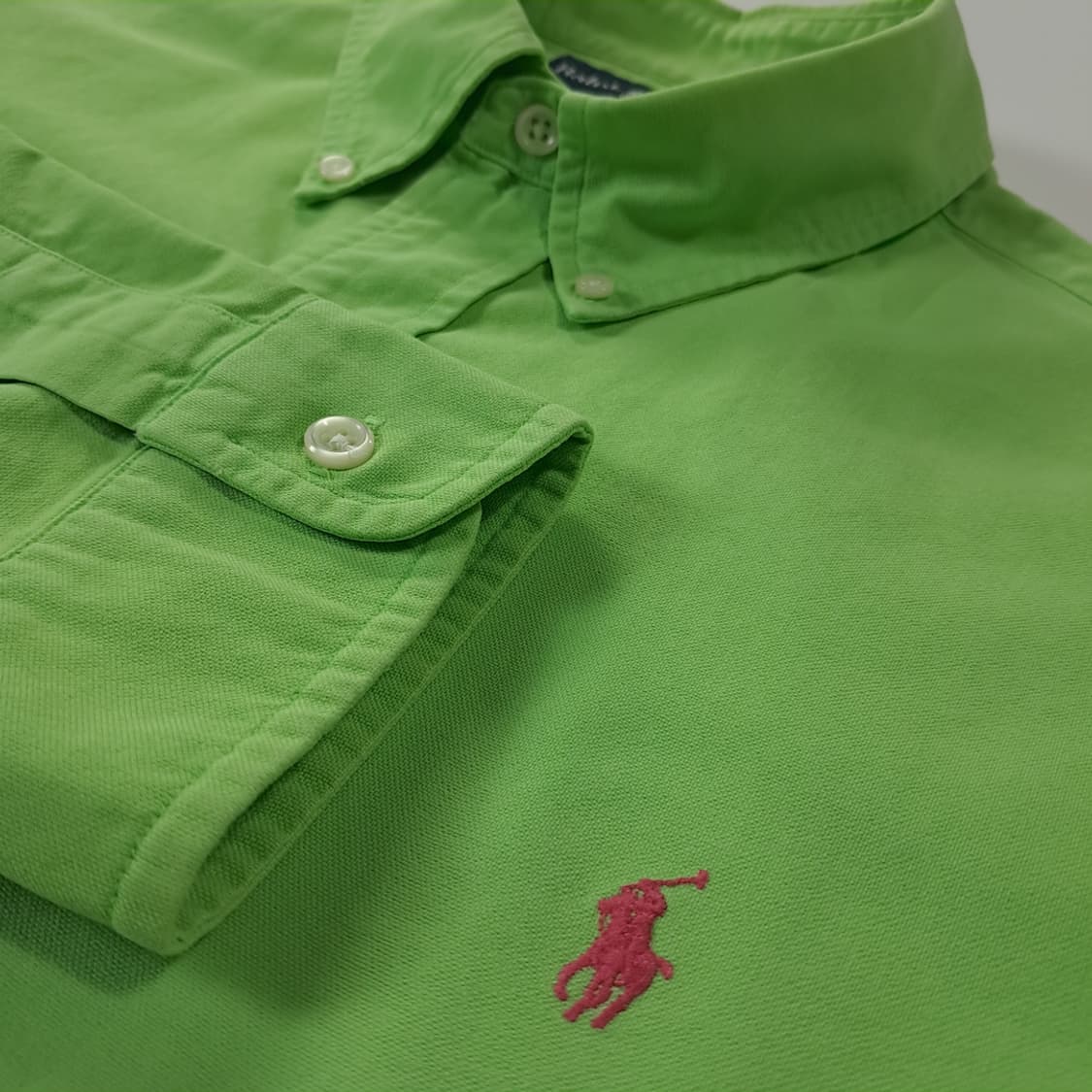 CK295 XL 폴로 00s 핑크포니 그린애플 옥스포드 셔츠 남방 상품이미지4