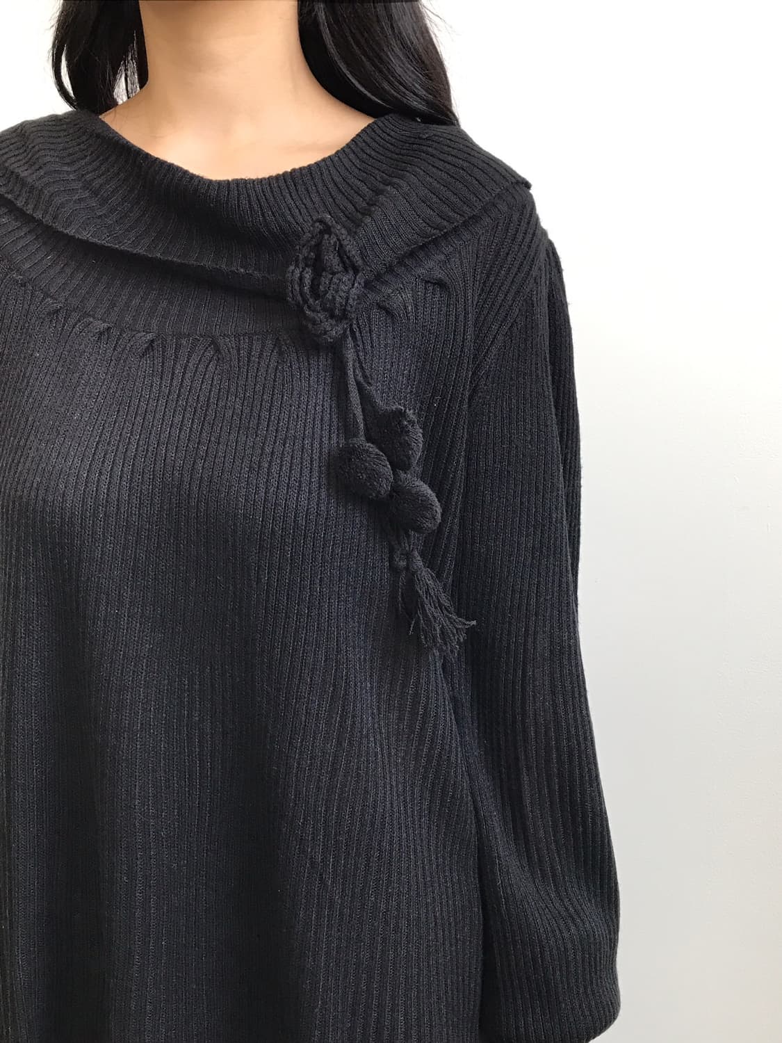 Jpn Black Ribbed Knit 상품이미지3