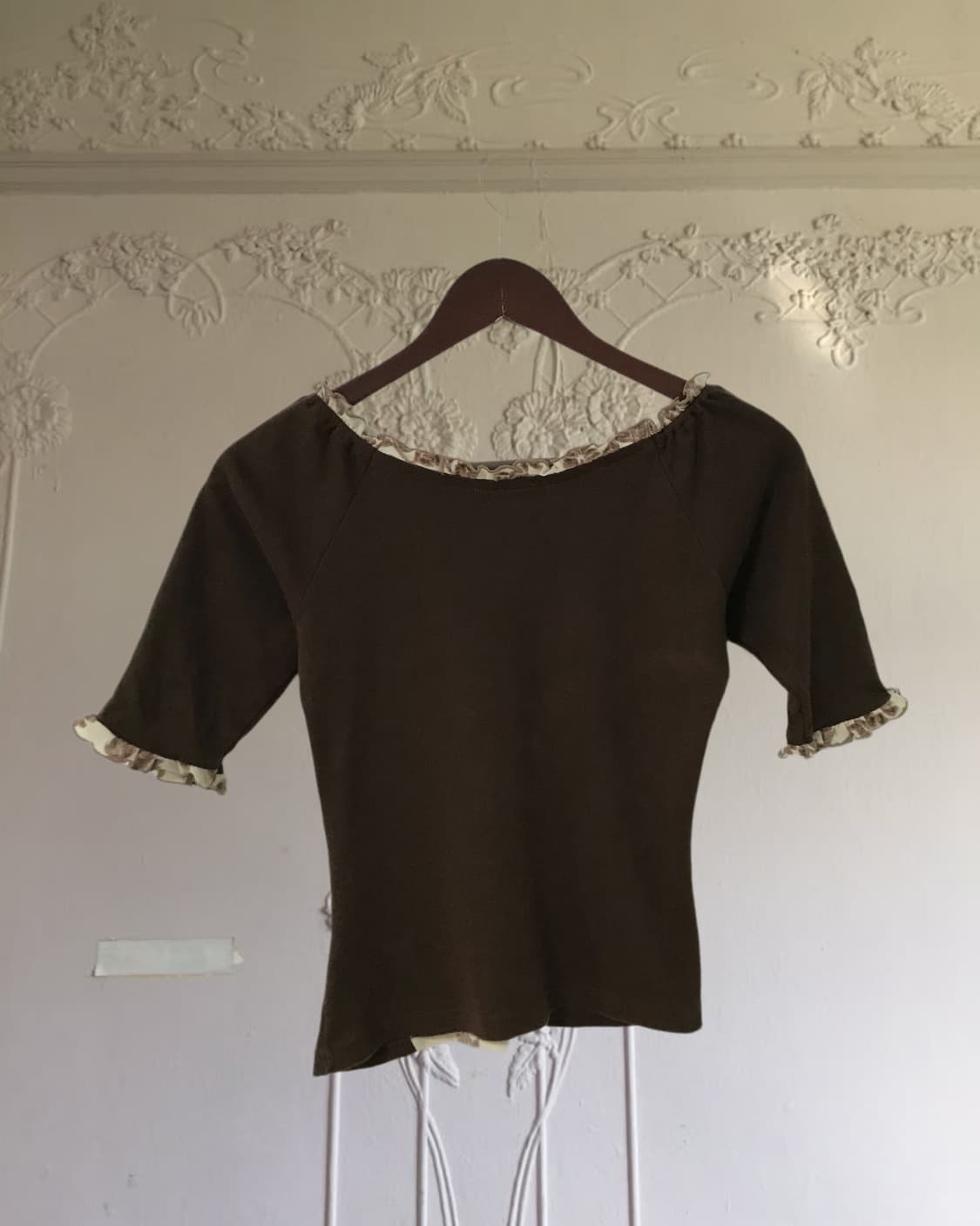 vintage off-shoulder pattern top 상품이미지8