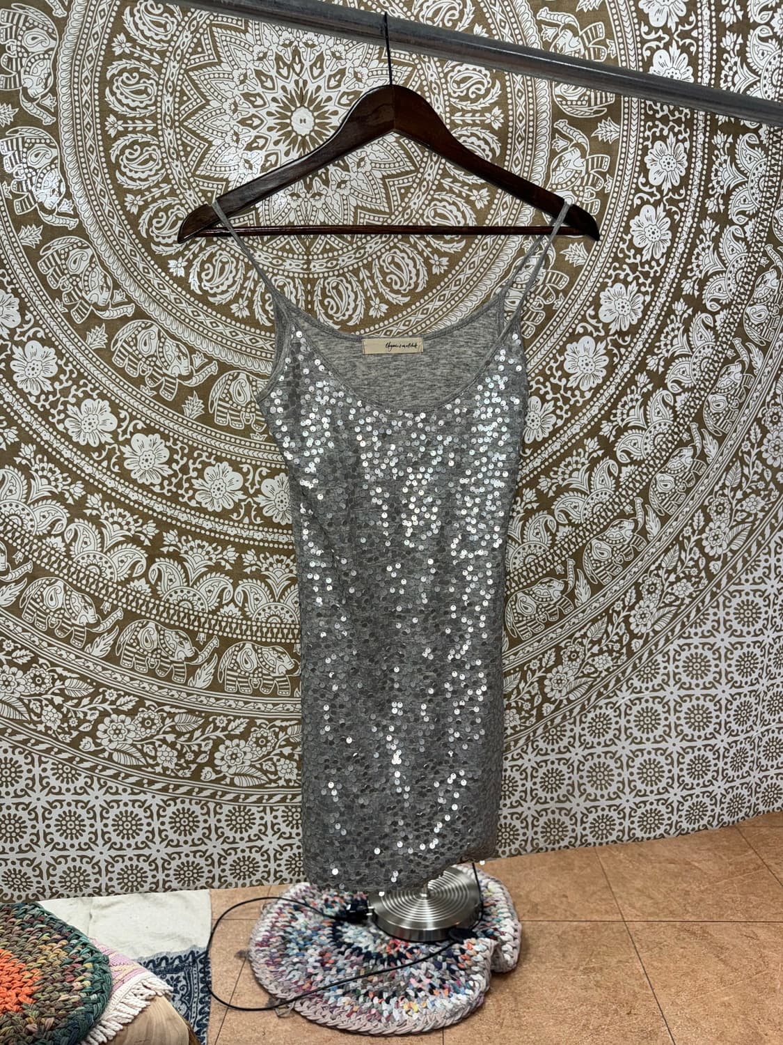 빈티지 여성 스팽글 슬리브리스 상품이미지2