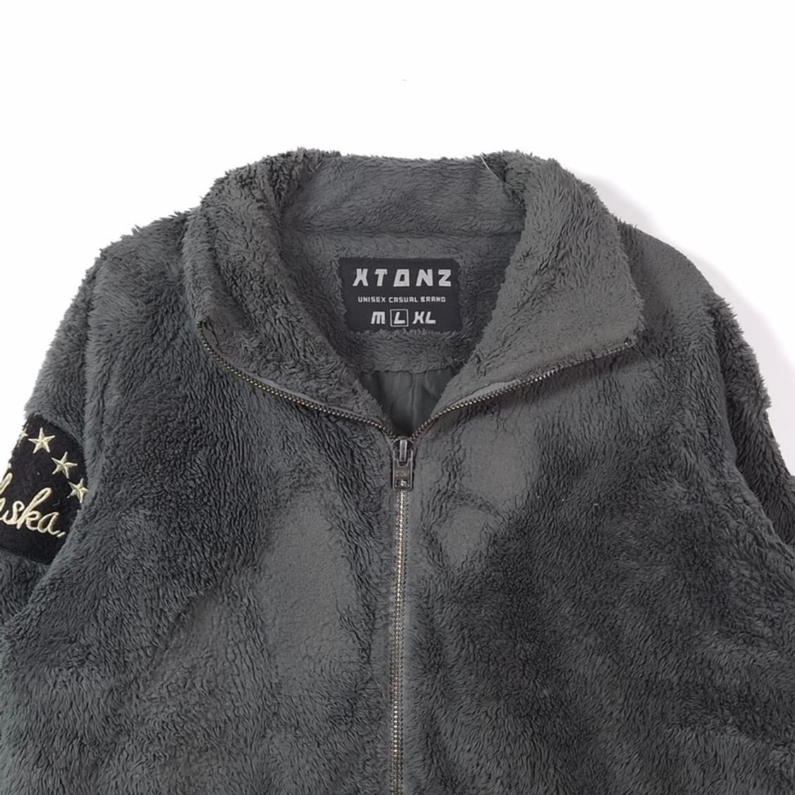 XTANZ 알래스카 자수 보아 후리스 집업 L 상품이미지3