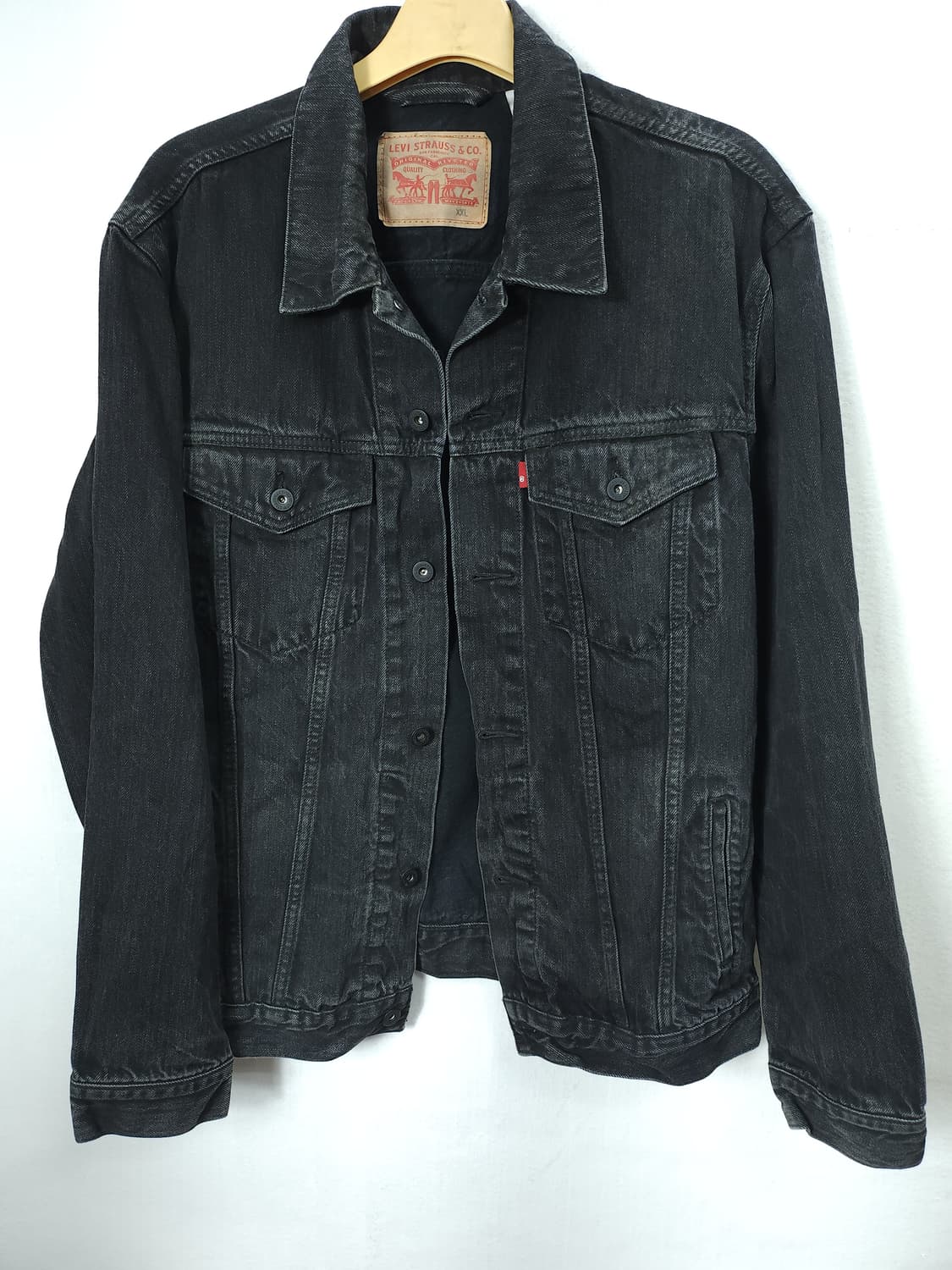 (빈티지) 리바이스 블랙 데님 트러커 워싱 자켓 105-110 XXL 상품이미지4