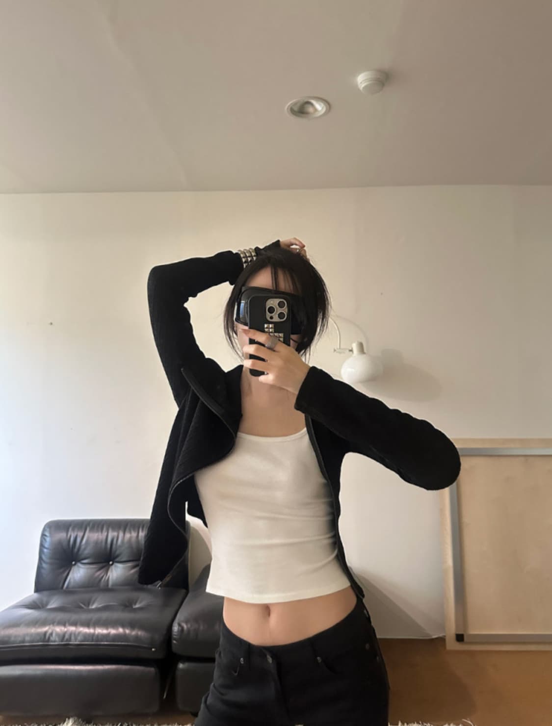 이너뮤트 하이넥 언발란스 집업 상품이미지2