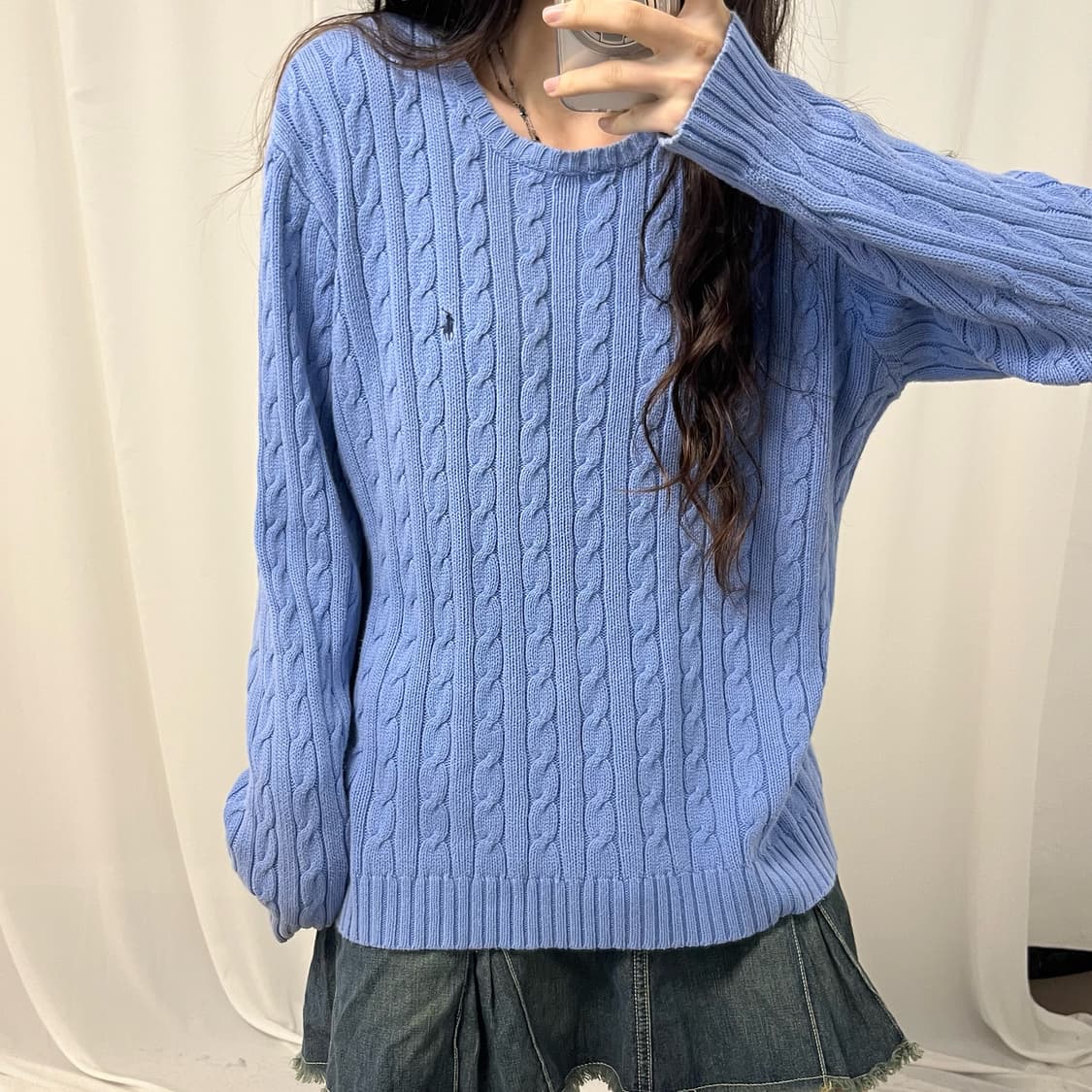 Polo light purple cable knit  상품이미지3