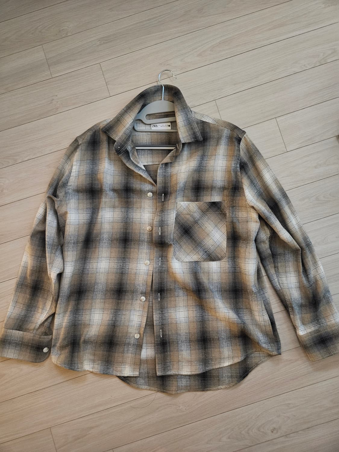 자라 체크셔츠 옐로우 상품이미지1