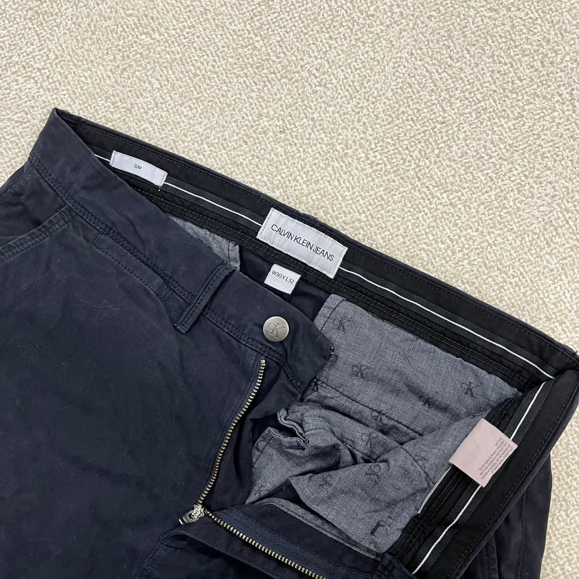 [30] 캘빈클라인 진스 네이비 슬림핏 바지 0105M1 상품이미지2