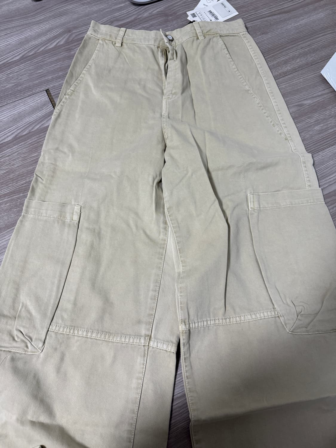 자라 진스 와이드 레그 카고 샌드 상품이미지4