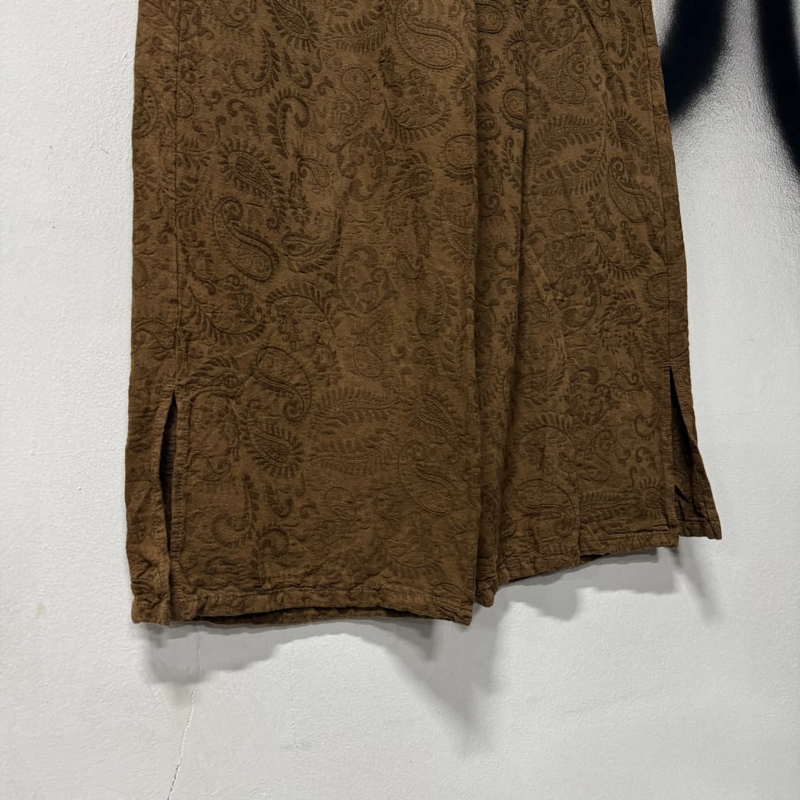 VTG 빈티지 린넨 페이즐리 풀 패턴 밴딩 와이드 팬츠 상품이미지4