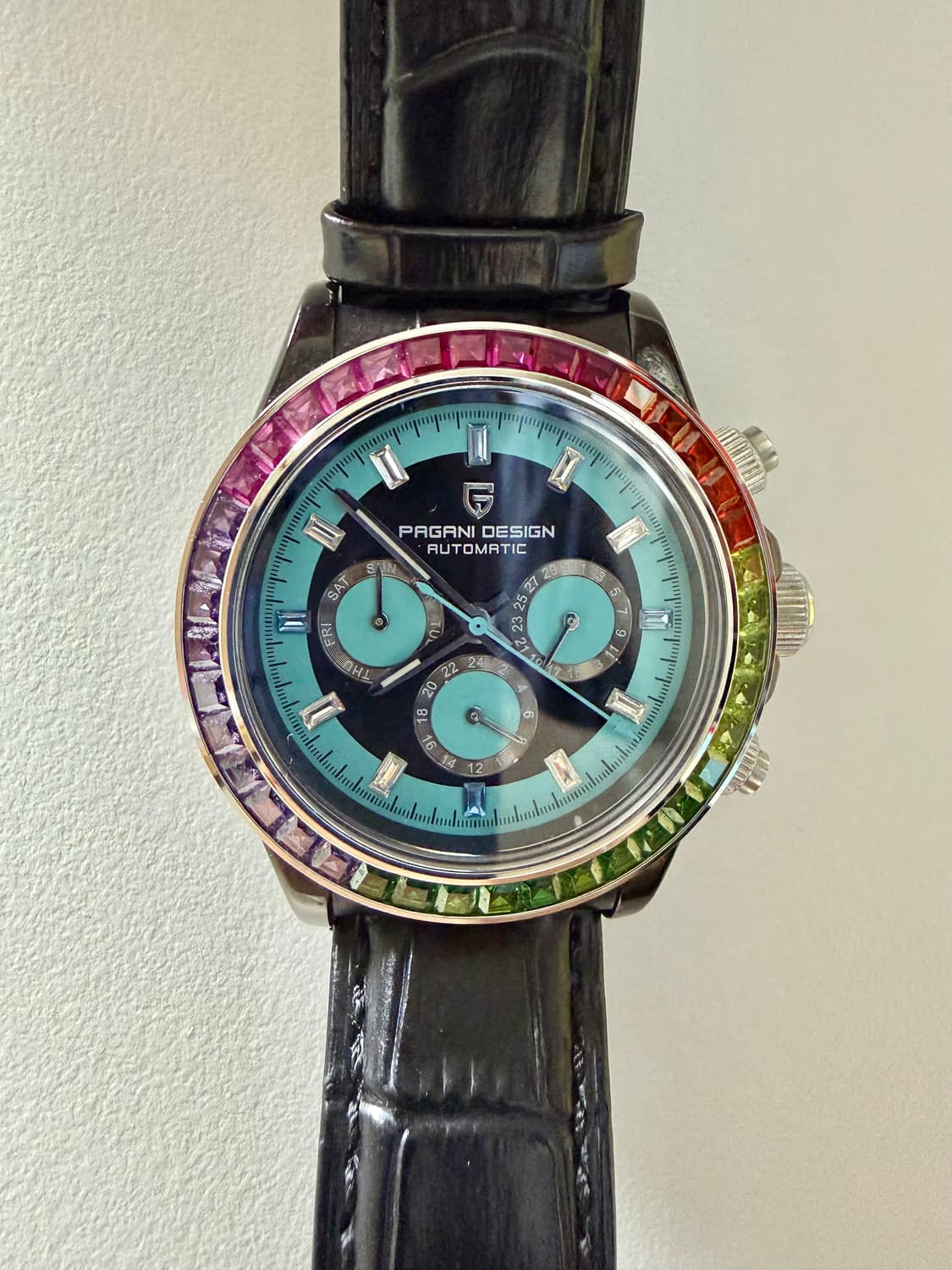 파가니 디자인 티파니컬러 레인보우 베젤 오토매틱 상품이미지1