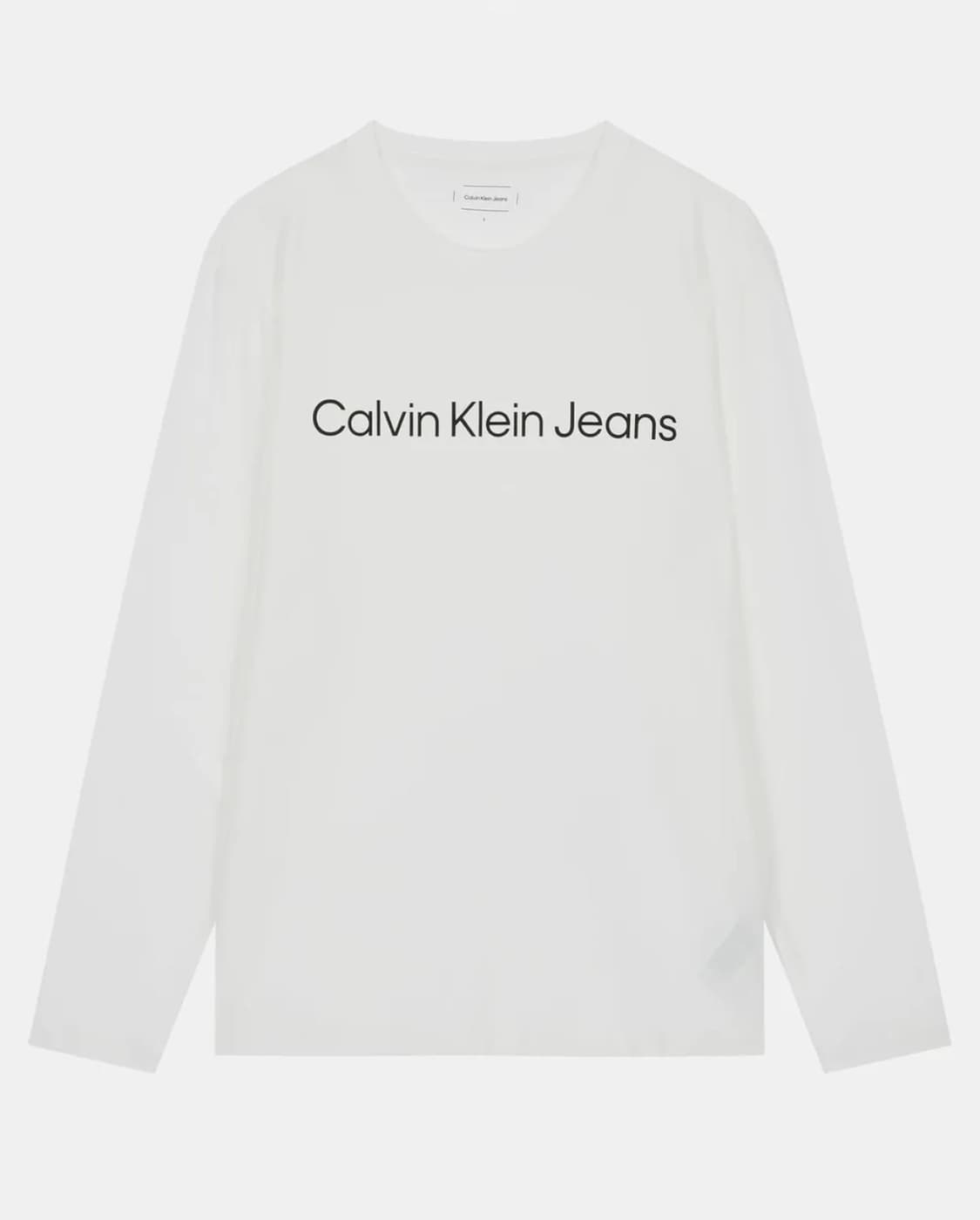 캘빈클라인 진 로고 긴팔 티셔츠 화이트 상품이미지1
