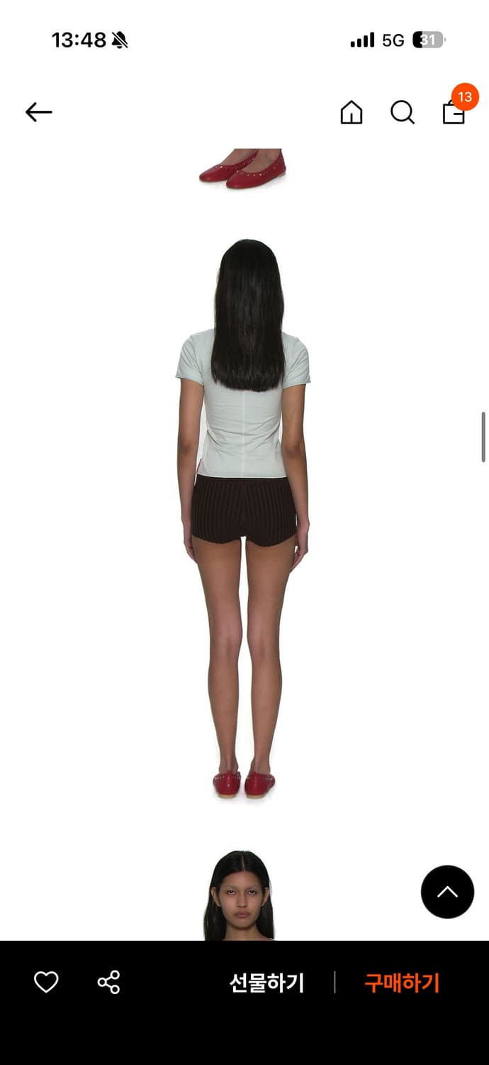 파르티멘토우먼 마이크로 쇼츠 브라운 상품이미지3