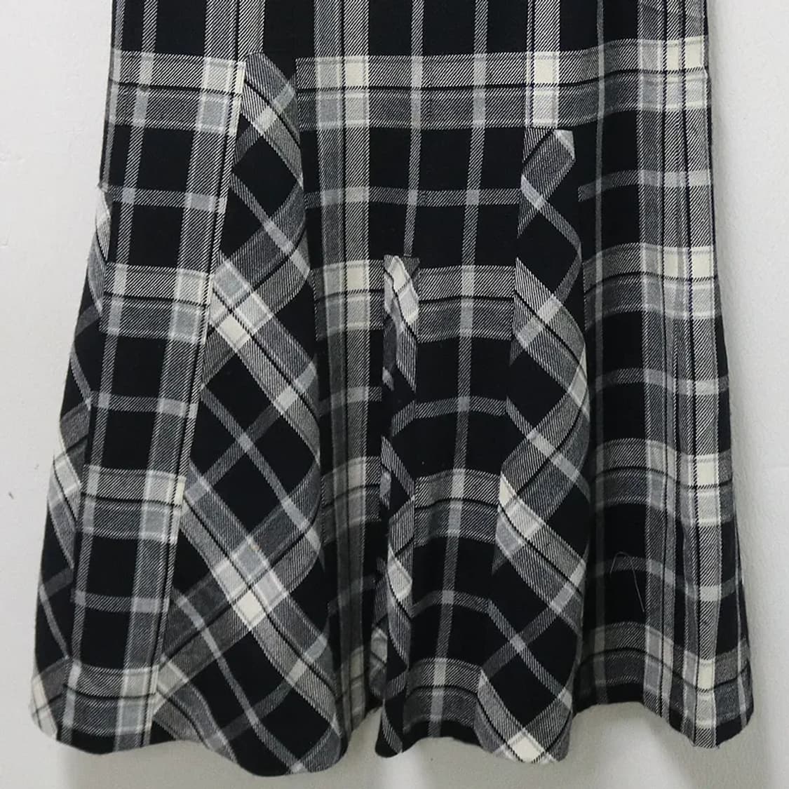 VAREN 체크 머메이드 울 혼방 롱 스커트 61374 상품이미지4