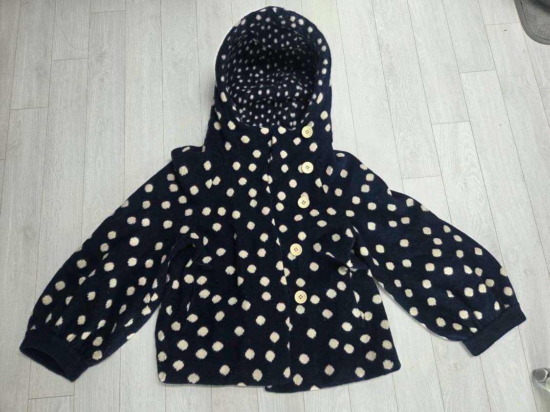 츠모리 치사토 도트 후드 아우터 상품이미지2